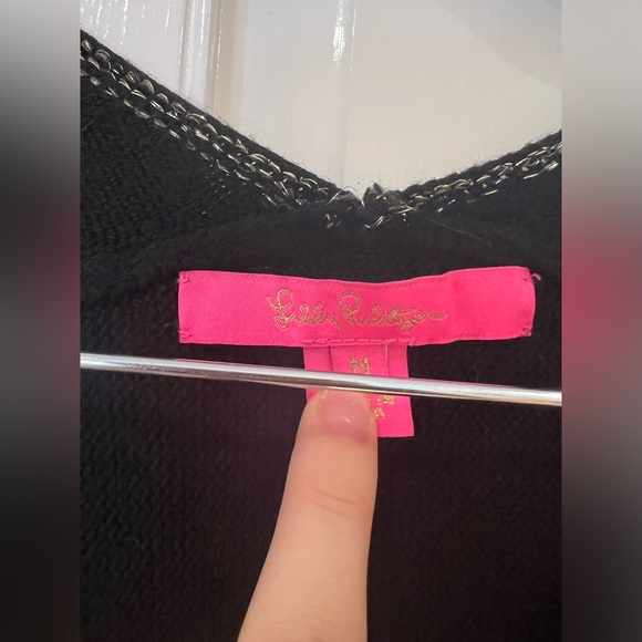 EUC Lilly Pulitzer Selvie Tunic Black Sweater - Picture 2 of 4